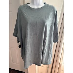 Natural Life Shirt Womens XL Green 100% Cotton Oversized Crew Neck Tee Basic